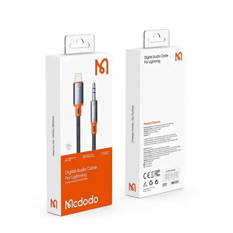 کابل صدا و AUX لایتنینگ مک دودو مدل Mcdodo CA-0780